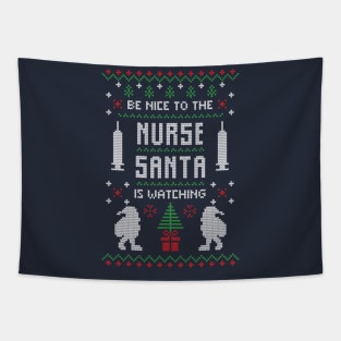 Be Nice To Nurse Ugly Christmas Sweater Tapestry