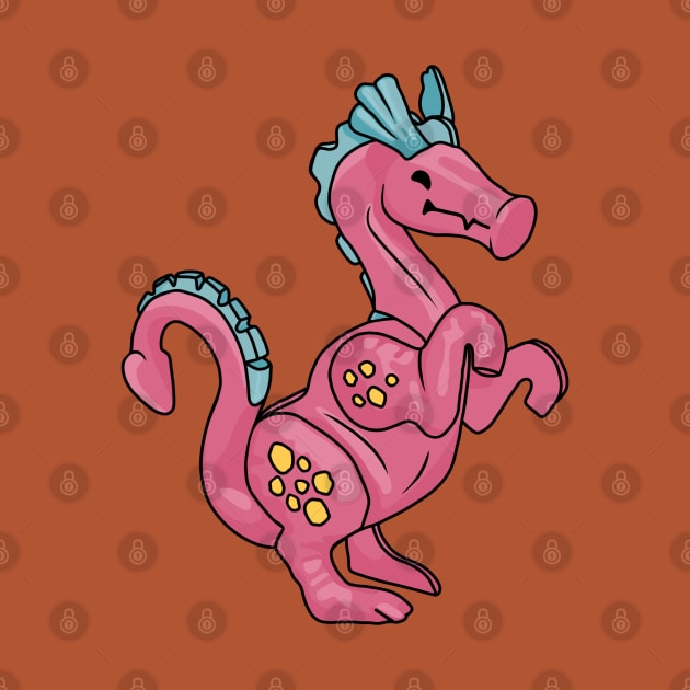 Friendly Pink Little People Dragon by Slightly Unhinged