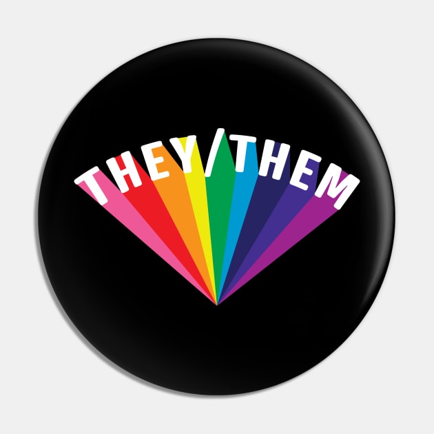 They/Them Pronouns Rainbow Burst Pin by lavenderhearts