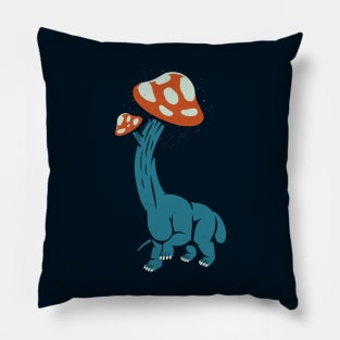 Mushroom Dinosaur Brachiosaurus by Tobe Fonseca Pillow