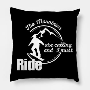 Lispe Snowboard the Mountains are Calling Pillow