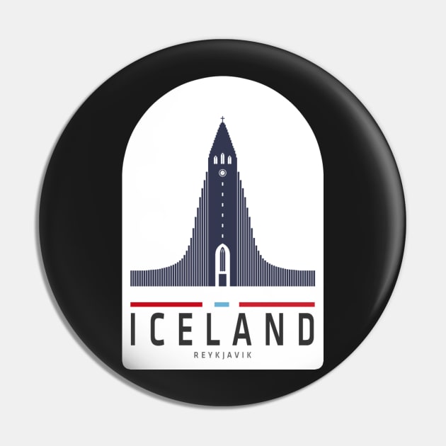 Iceland, Reykjavik Iceland Skyline Sticker Pin by norwayraw