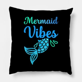 Mermaid Vibes Funny Mermaid For Women Girls Mythical Creature Mermaid Pillow