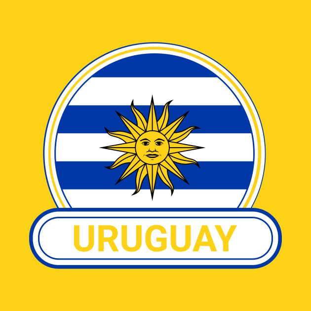 Uruguay Country Badge - Uruguay Flag by Yesteeyear