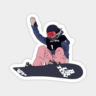 Chloe Kim Snowboard Magnet