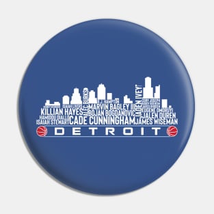 Detroit Basketball Team 23 Player Roster, Detroit City Skyline Pin