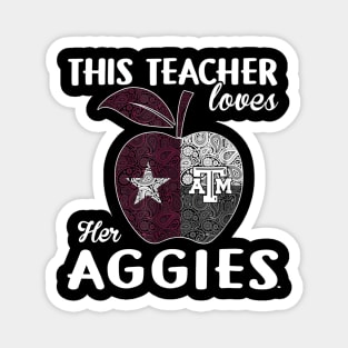 Texas M Aggies This Teacher - Apple T-Shirt - Apparel Magnet