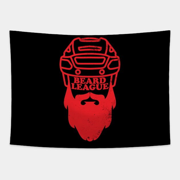 Beard League - Playoff Hockey (red version) Tapestry by toadyco