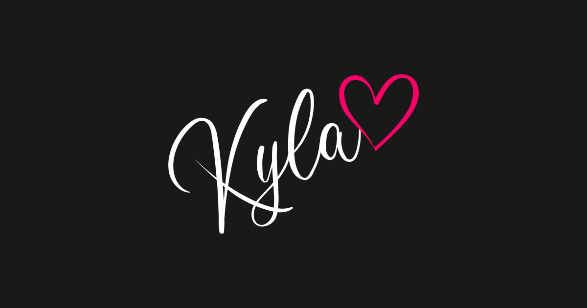 Kyla Name Calligraphy Pink Heart Kyla Name Sticker TeePublic