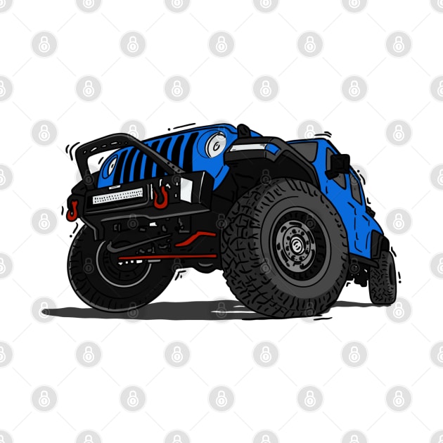 Blue Jeep Illustration by 4x4 Sketch