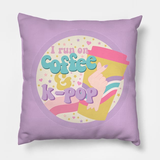 I run on coffee and k-pop Pillow by rachelaranha