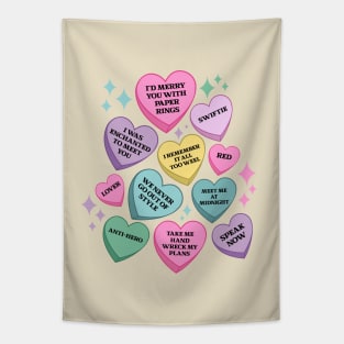 Conversation Hearts Taylors Version Valentine's Day Tapestry