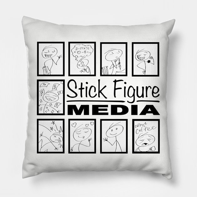 Stick Figure Media 1 Pillow by Rick714