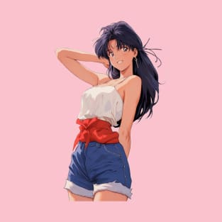 Misato Katsuragi Neon Genesis Evangelion Retro Style 3 T-Shirt