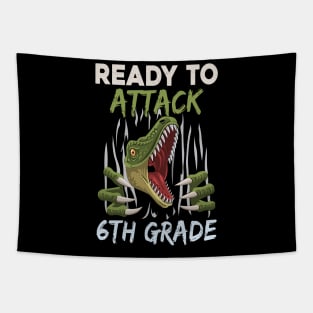 Dinosaur Kids Ready To Attack 6Th Grade Boys Back To School Tapestry