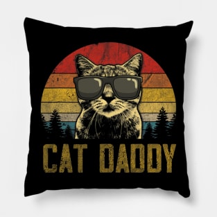 Vintage Cat Daddy Father's Day Funny Cat Lover Pillow