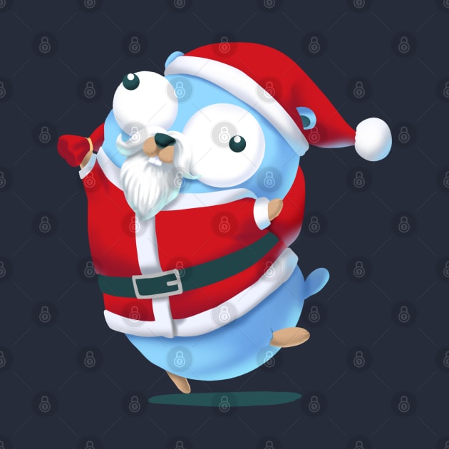Golang Gopher Mouse Go Christmas by clgtart