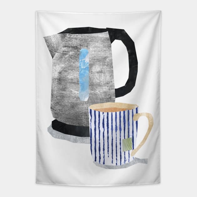 Tea kettle and mug Tapestry by Babban Gaelg