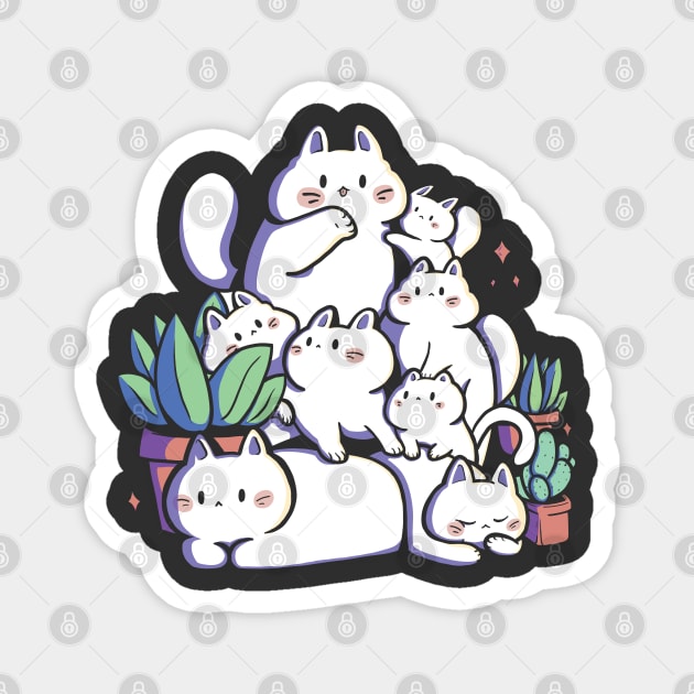 pile of cats ( darks ) Magnet by ArtStopCreative