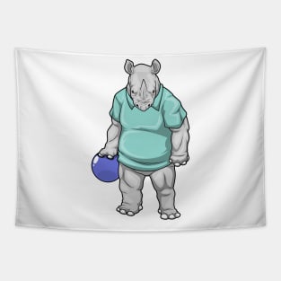 Rhino Bowling Bowling ball Tapestry