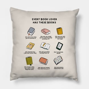 Books every book lover has (v2) Pillow