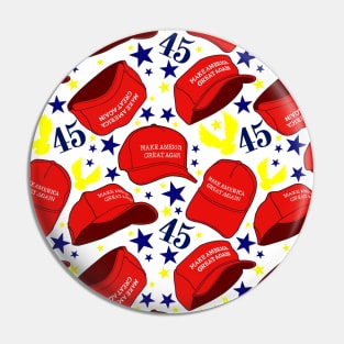 Trump 45 MAGA Hat Pattern Pin