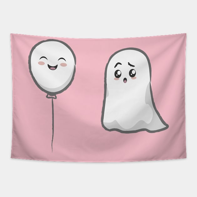 Kawaii Ghost with Ballon Tapestry by Food in a Can