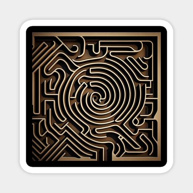 "The Dark and Twisty Labyrinth" Magnet by Kamran Sharjeel