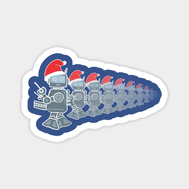 25-Hour Holiday Radio Show robots (no text) Magnet by jonsolomon