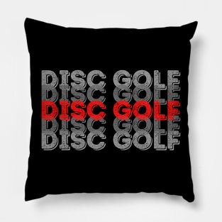 Disc Golf - Stacked red and grey text design Pillow