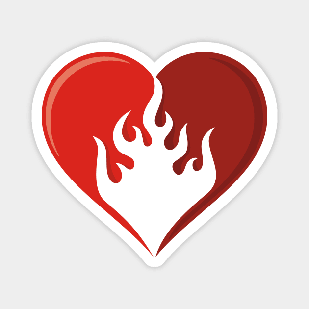 Flame Heart Icon Magnet by sifis