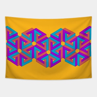 Optical Illusion Triangles Tapestry