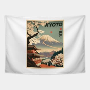 Kyoto Japan Vintage Travel Art Poster Tapestry