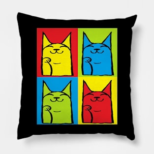 cat,kitten,graffiti,luck,pop by LowEndGraphics Pillow