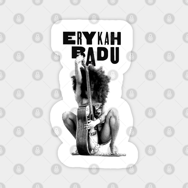 Erykah Badu | Vintage RNB Black White Magnet by Wkenca Barada