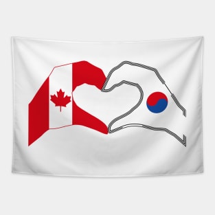 We Heart Canada & Korea Patriot Flag Series Tapestry