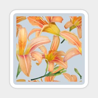 Tiger Lilies on Pale Blue Magnet