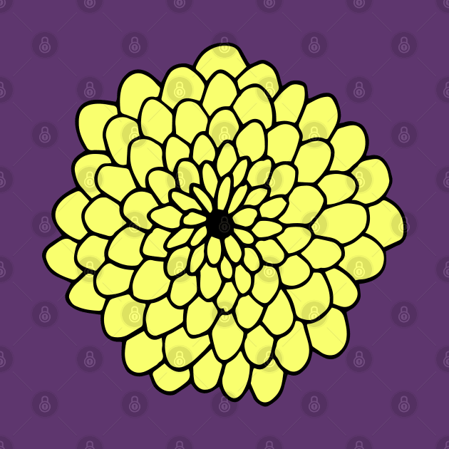 Large Yellow Flower by HappyCatPrints