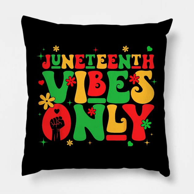 Juneteenth Vibes Only Melanin Black Pride African American Pillow by bowenokau