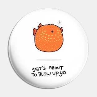 Grumpy Blowfish Pin