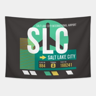 Salt Lake City (SLC) Airport // Retro Sunset Baggage Tag Tapestry