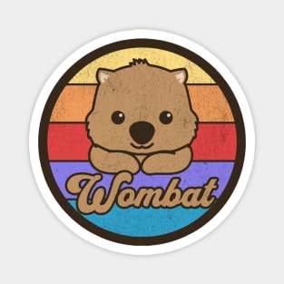 Retro Sunset Wombat Magnet