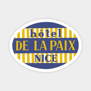 Nice France Hotel de la Paix Nice France Vintage Travel Sticker Retro Luggage Label Cote d'Azur Magnet