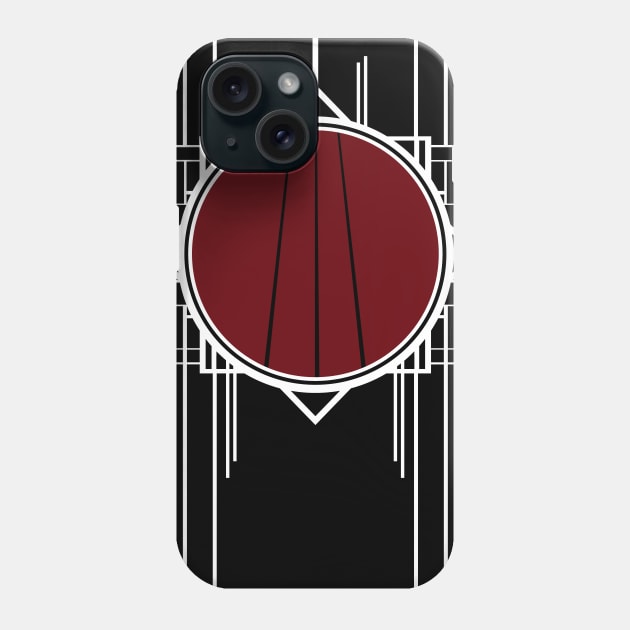 Hip retro abstract pattern white stripes with dark red sports Phone Case by designsbyxarah