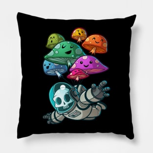 muchroom paratrooper kawaii skull Pillow