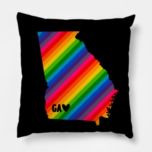 USA States: Georgia (rainbow) Pillow