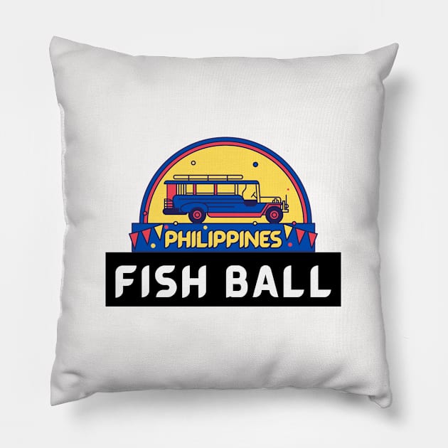 filipino food - fish ball Pillow by CatheBelan