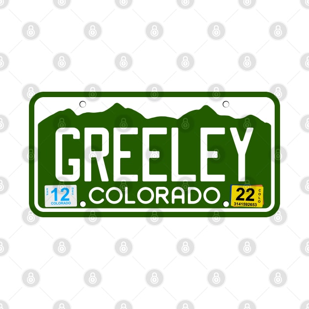 Colorado License Plate Tee - Greeley, Colorado by South-O-Matic