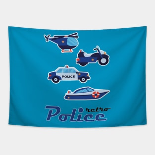 Retro Police Tapestry