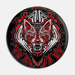 Wolf Tattoo Style Haida Art Pin